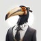 Happy Hornbill Businessman. Generative AI