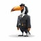 Happy Hornbill Businessman. Generative AI