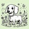Happy Hound: Dachshund Illustration Radiating Joy and Cheer