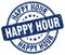 happy hour blue grunge round vintage stamp