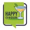 Happy hour isolated icon, bar or pub, martini or daiquiri in glass