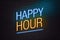 Happy hour neon sign