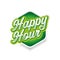 Happy Hour sign on green label