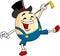 Happy Humpty Dumpty Egg Cartoon Character Walking