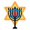 Happy Hunukkah menorah and David star icon vector illustration