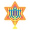 Happy Hunukkah menorah and David star icon vector illustration