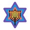 Happy Hunukkah menorah and David star icon vector illustration
