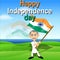 Happy Indepence Day - Bharat - India - Tricolor - Orange - Green - White - Man - Landscape - Sky