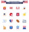 Happy Independence Day 16 Flats Icon Pack for Web and Print independence day; holiday; golden; soda; cola