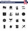 Happy Independence Day 16 Solid Glyphs Icon Pack for Web and Print american; decoration; cactus; buntings; american day