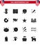 Happy Independence Day 16 Solid Glyphs Icon Pack for Web and Print round; day; security; festival; fire work