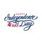 Happy Independence Day, 4th of July calligraphic lettering design celebrate card template.