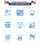 Happy Independence Day 9 Blues Icon Pack for Web and Print justice; american; star; party decoration; celebration