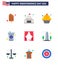 Happy Independence Day 9 Flats Icon Pack for Web and Print leisure; soda; white; drink; cake