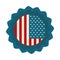 Happy independence day, american flag memorial badge celebration flat style icon