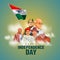 Happy independence day India 15th august with Indian freedom fighters. vector illustration design