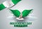 Happy independence day Nigeria. flying dove with Nigerian flag. vector illustration design