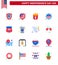 Happy Independence Day Pack of 16 Flats Signs and Symbols for paper; drink; international flag; beverage; usa