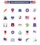 Happy Independence Day Pack of 25 Flats Signs and Symbols for wedding; love; hat; invitation; star