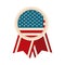 Happy independence day, rosette american flag party celebration national flat style icon