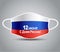 Happy Independence Day of Russia. Indian flag with medical mask, use for printing. cvid19, corona virus concept.Russian