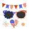 Happy Independence Day. A set of vector cliparts for creating your own festive design