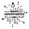 Happy Independence Day Text over Fireworks Background. 4th Fourth of July Holiday Celebration America USA. Black Poster