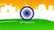 Happy India Republic day on grunge flag texture background flat animation