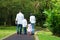 Happy Indian family walking outdoor