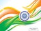 Happy Indian republic day wave background with ashok chakra