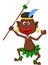 Happy indigenous people cartoon dancing