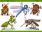 Happy insects set cartoon illustration