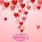 Happy International Women`s Day with hearts balloon background