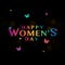 Happy International Women\'s Day on march 8th with colourful butterfly