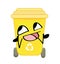 Happy  internet meme illustration of garbage container