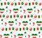 Happy Italy Independence Day seamless pattern. Italian Holidays endless background, texture. Vector illustration.