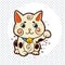 Happy Japanese cat Maneki-neko. Traditional mascot