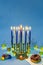 Happy jewish holiday celebrates Hanukkah menorah