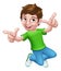 Happy Jumping Boy Kid Child Cartoon Character