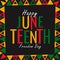 happy juneteenth text design with african pattern ornament