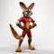 Happy Kangaroo Cartoon: Action-packed Superhero Character In Pixar Style