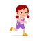 happy kid girl train run marathon jogging