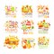 Happy Kid Holiday Colorful Graphic Design Template Logo Series,Hand Drawn Vector Stencils