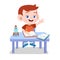 happy kid study homework vector illustration