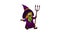 Happy kid witch icon animation