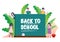 Happy kids with chalkboard. Back to school concept. character de