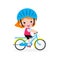 Happy kids riding bikes, cute children on bicycle, Sports concept, child biking isolated on a white background Vector illustration