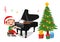 happy kids sing with piano christmas