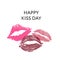 Happy kiss day. lips pomade Vector