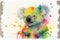 Happy koala bear watercolor painting